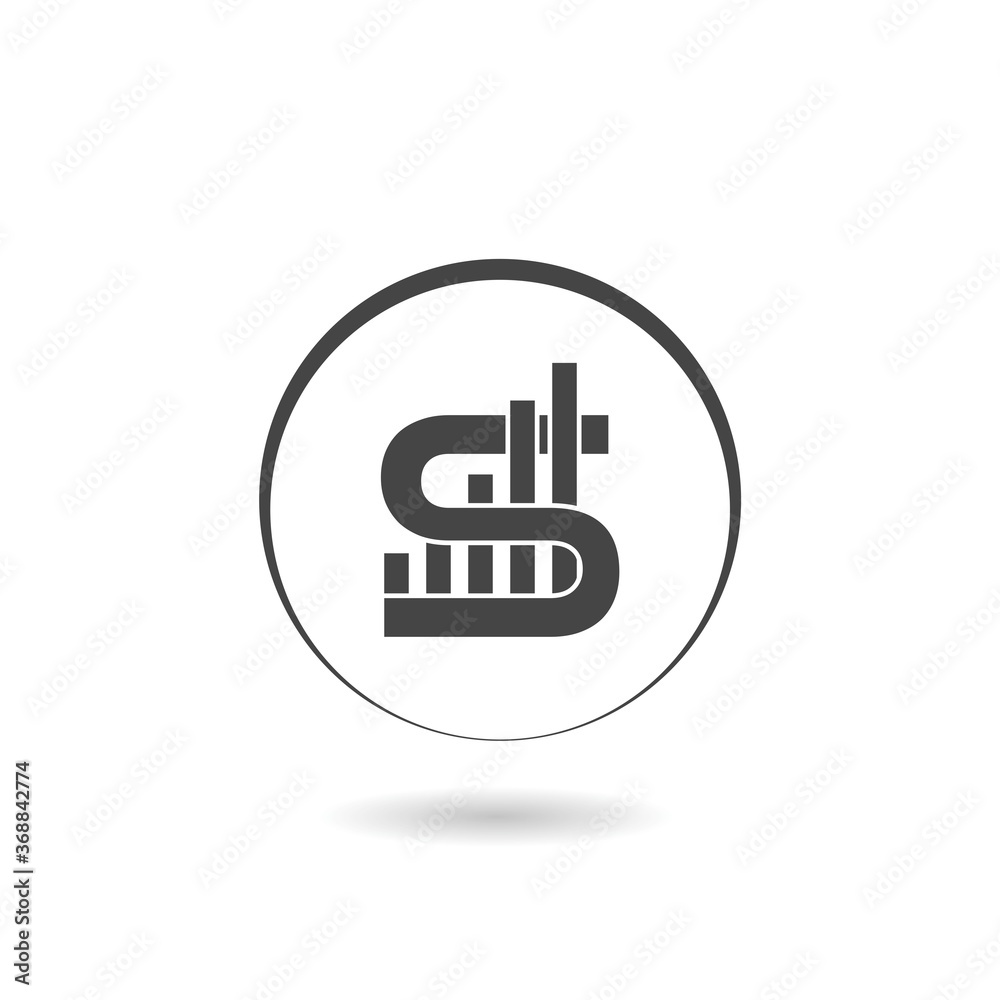 Letter S logo design template graph design for business and company identity with shadow Letter S logo design template graph design for business and company identity with shadow
