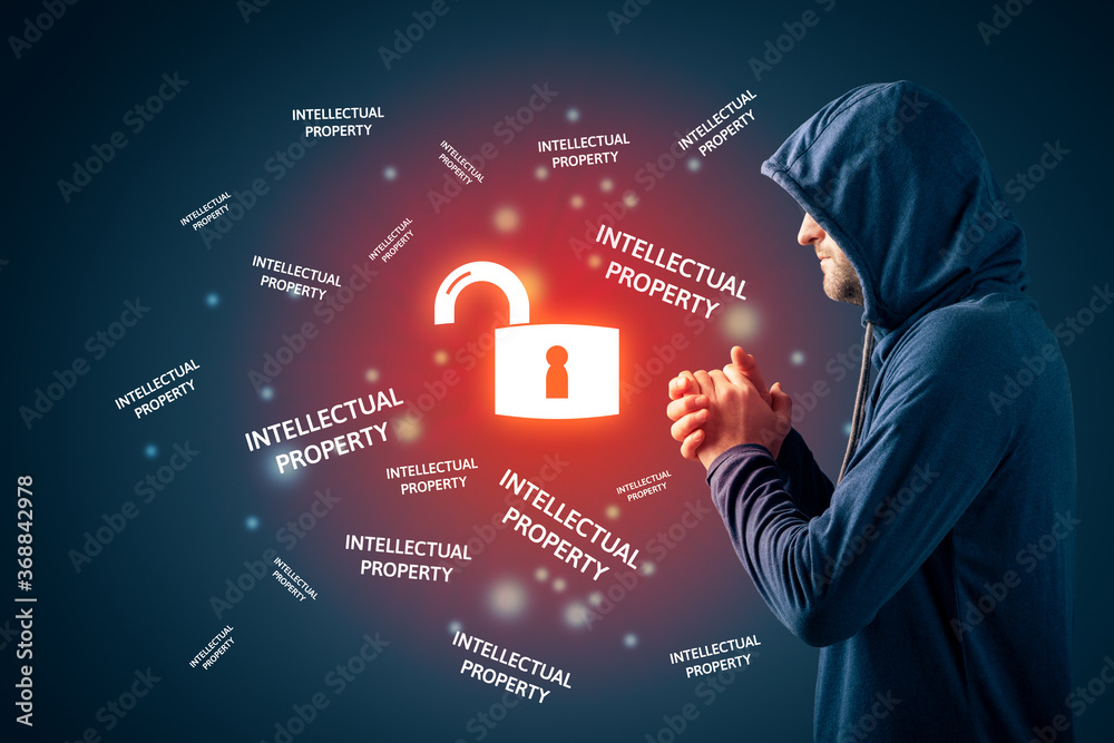 Obraz premium Malicious hacker prepared to steal corporate intellectual property