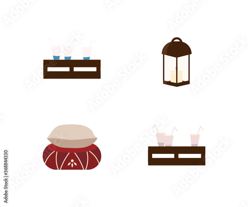Outdoor leisure flat color vector objects set
