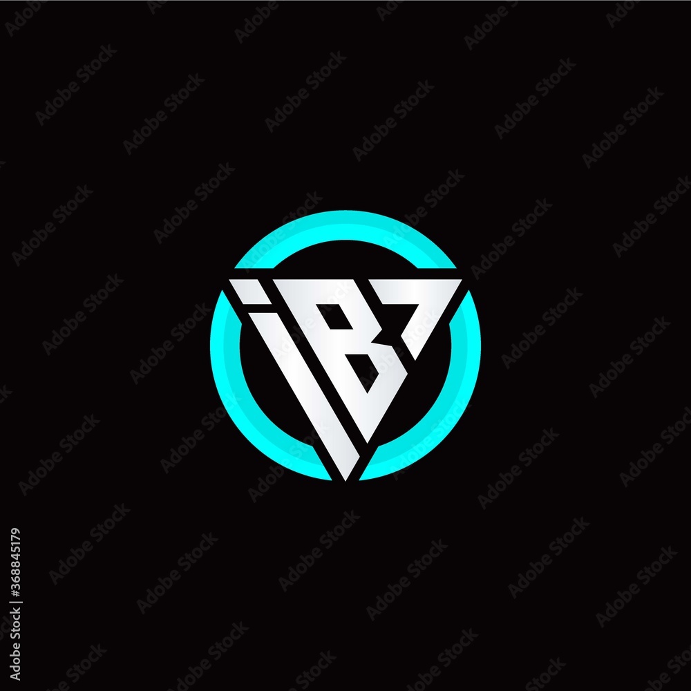 I B initial logo modern triangle with circle I B initial logo modern triangle with circle