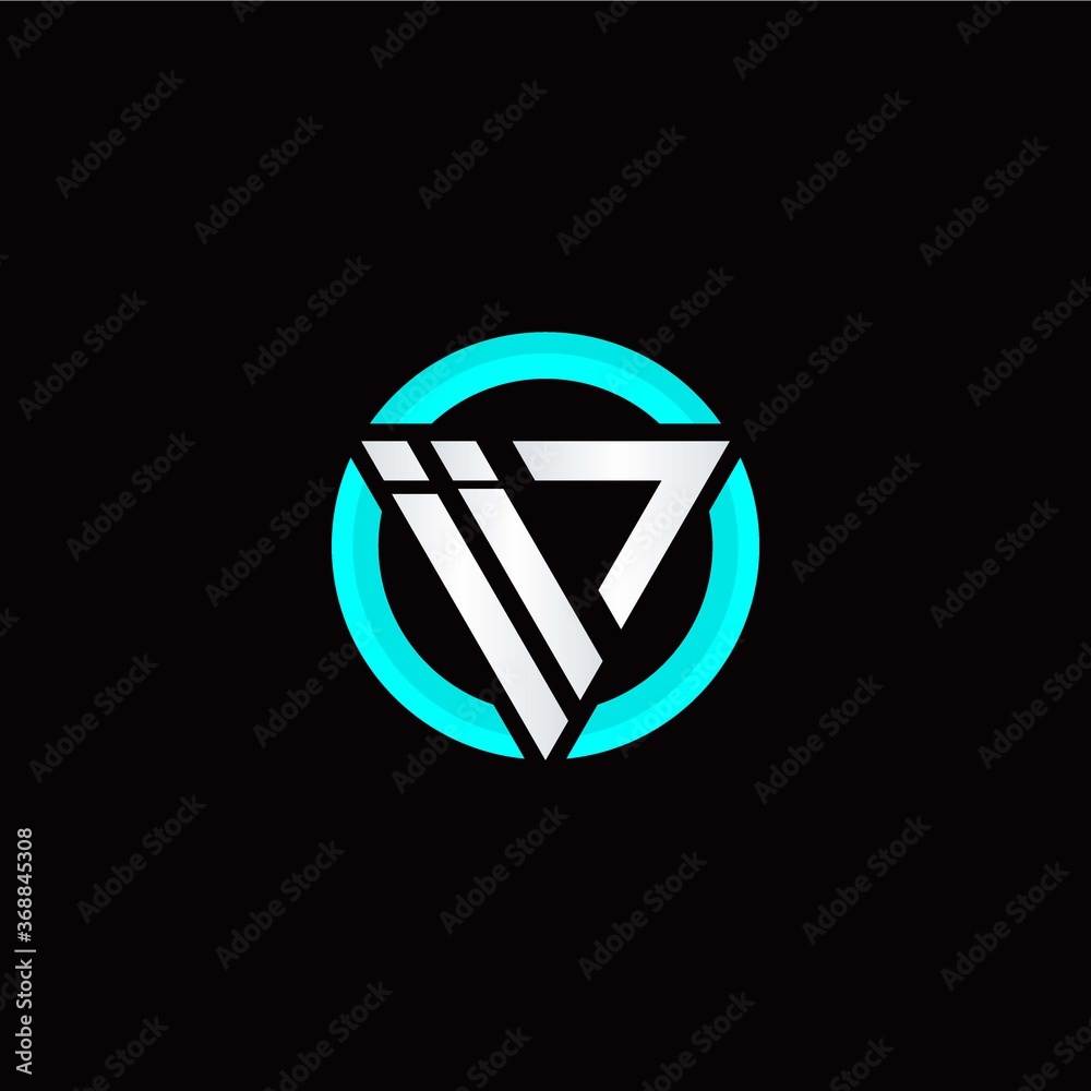 I I initial logo modern triangle with circle I I initial logo modern triangle with circle