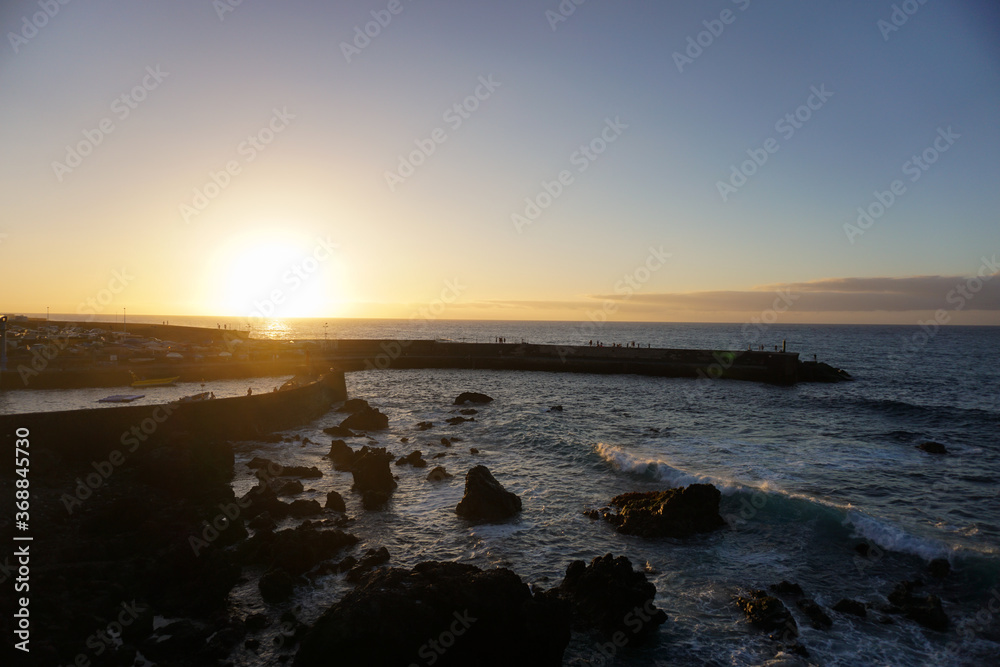 sunset at the coast in Tenerife