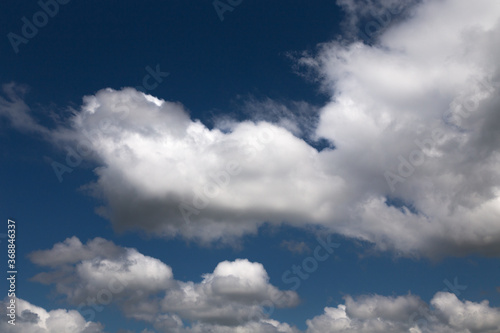 Blue sky background with a white clouds.