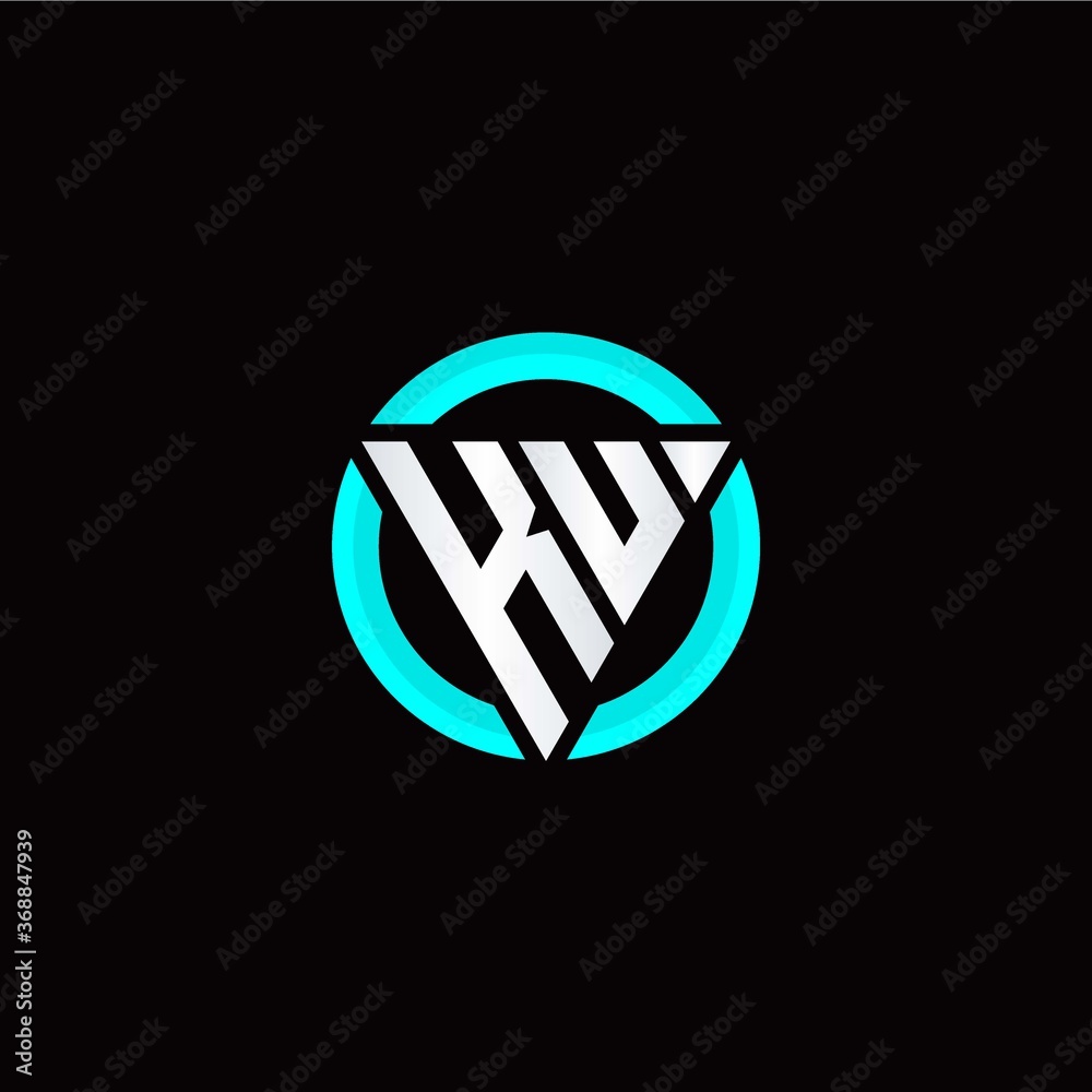 K U initial logo modern triangle with circle K U initial logo modern triangle with circle