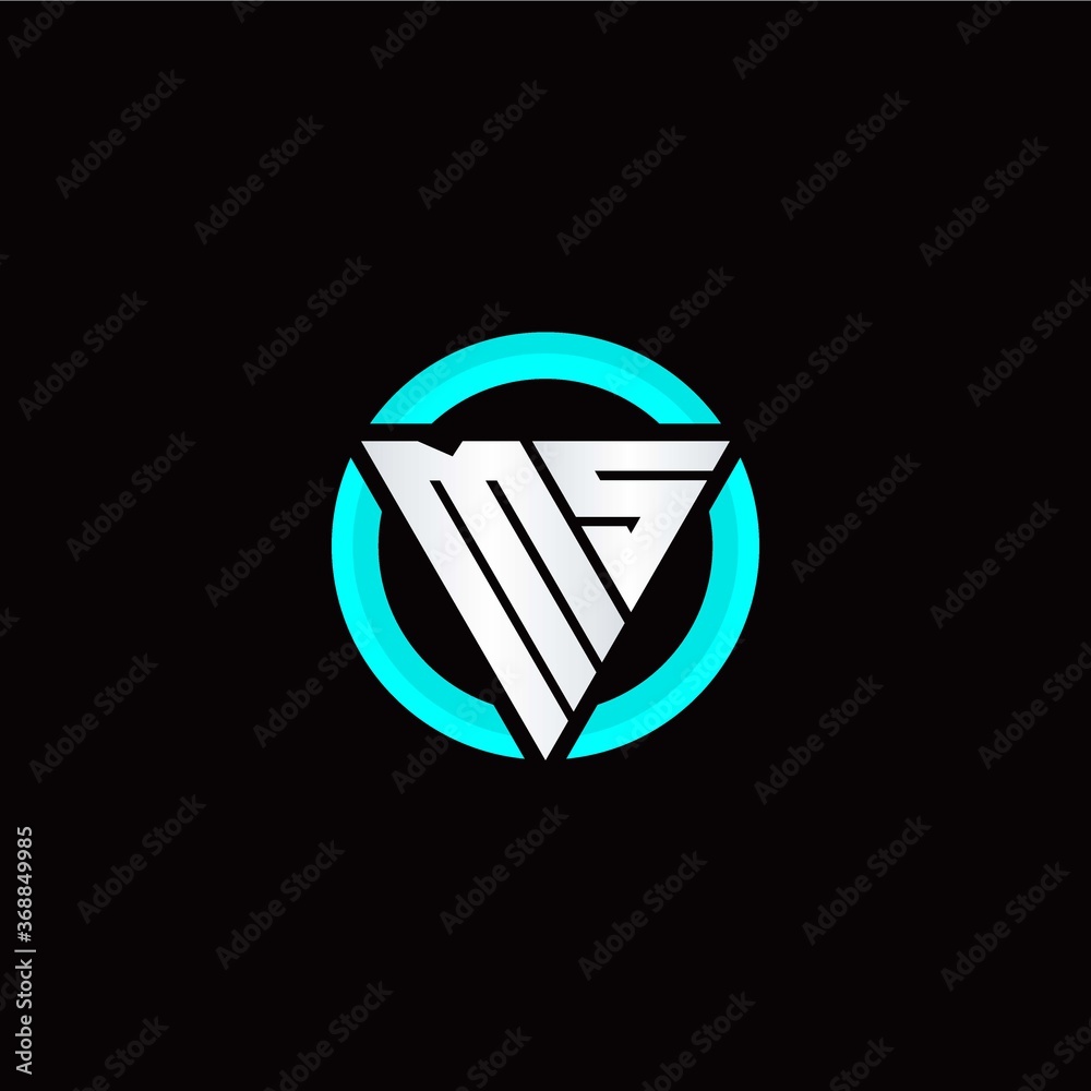 M S initial logo modern triangle with circle M S initial logo modern triangle with circle