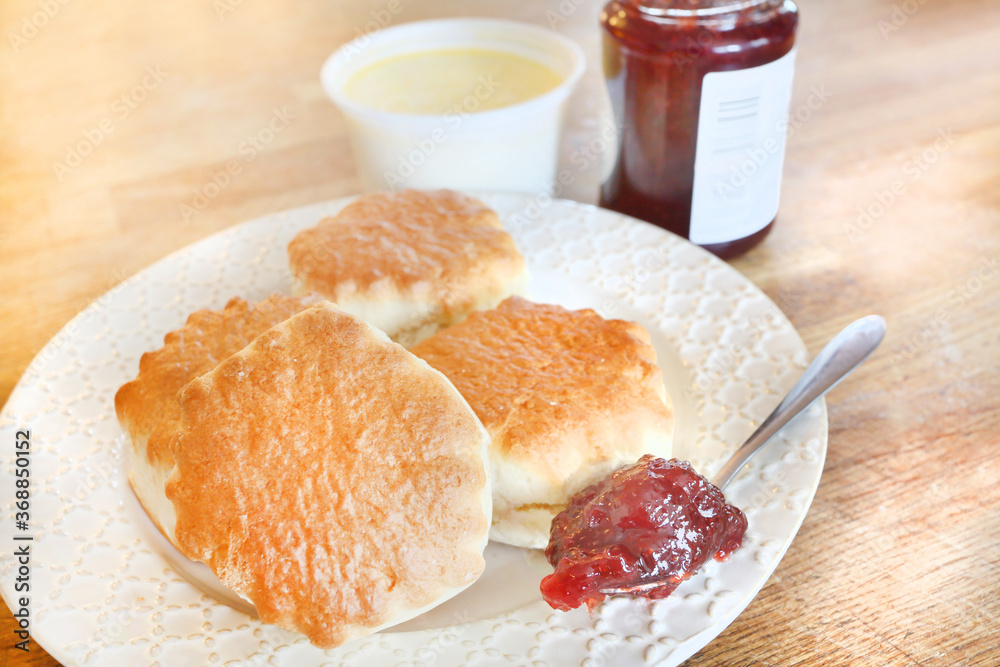 jam, scones and cream jam, scones and cream