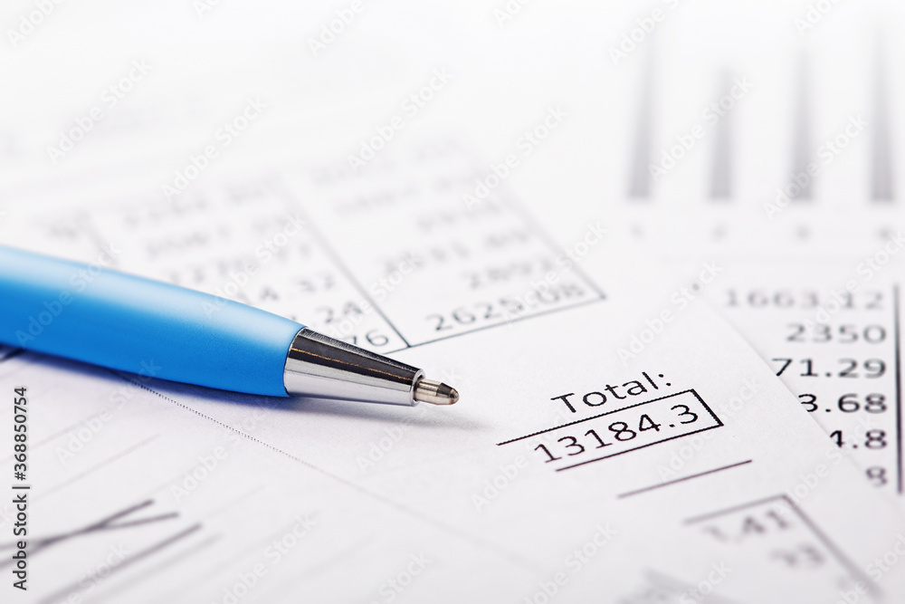 Accounting document with pen and checking financial chart. Concept of banking, financial report and financial audit. Accounting document with pen and checking financial chart. Concept of banking, financial report and financial audit.
