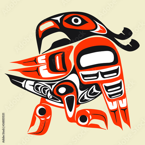 dancing bird - first nation aboriginal art style