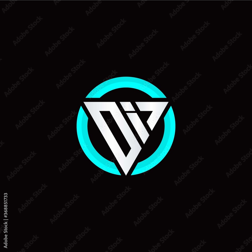 O I initial logo modern triangle with circle O I initial logo modern triangle with circle