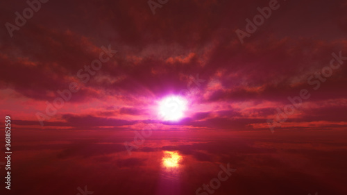 sunset calmly sea sun ray 3d rendering © aleksandar nakovski