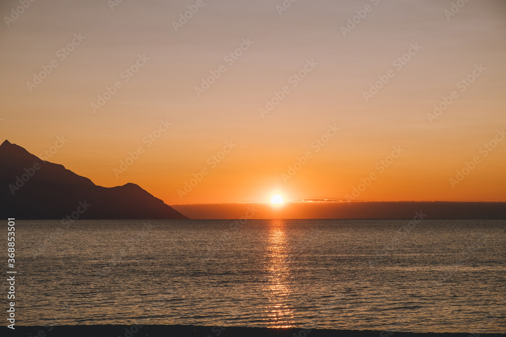 Calm sunrise at the beach in Greece
