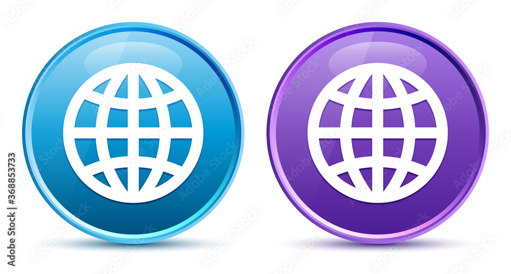 World icon sleek soft round button set illustration World icon sleek soft round button set illustration