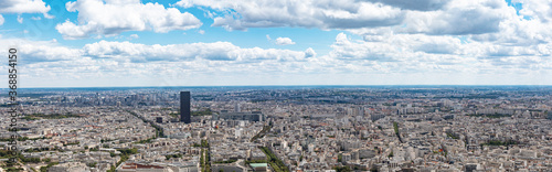 summer in paris, view from Eiffel Tower Paris, France panorama