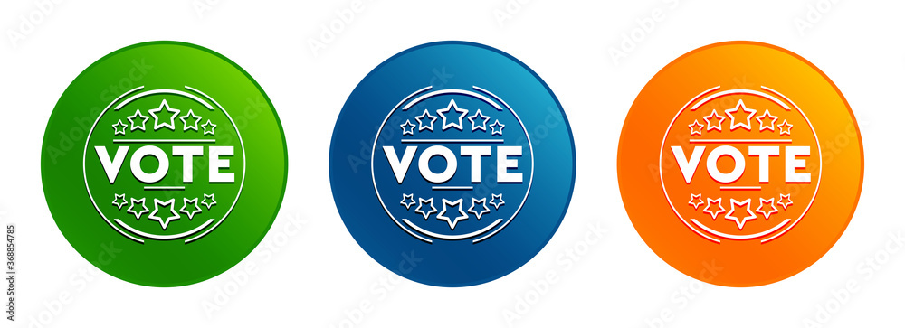 Vote badge icon liquid design round button set illustration