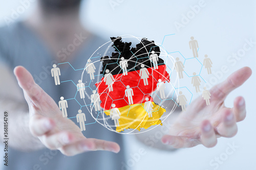 Abstract of germany map net...