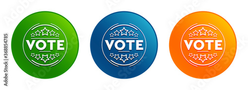 Vote badge icon liquid design round button set illustration