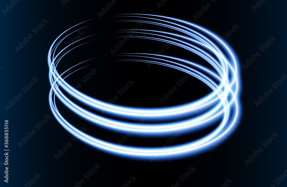 Blue abstract circle light effect isolated on blue background, round light lines in blue color. Abstract background for science, futuristic, energy Blue abstract circle light effect isolated on blue background, round light lines in blue color. Abstract background for science, futuristic, energy