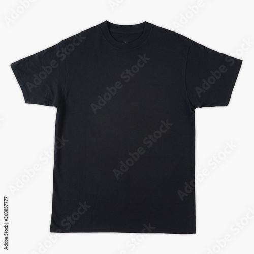 Blank black shirt mock up template, front view, isolated on white background, plain t-shirt mockup. Tee sweater sweatshirt design presentation for print.