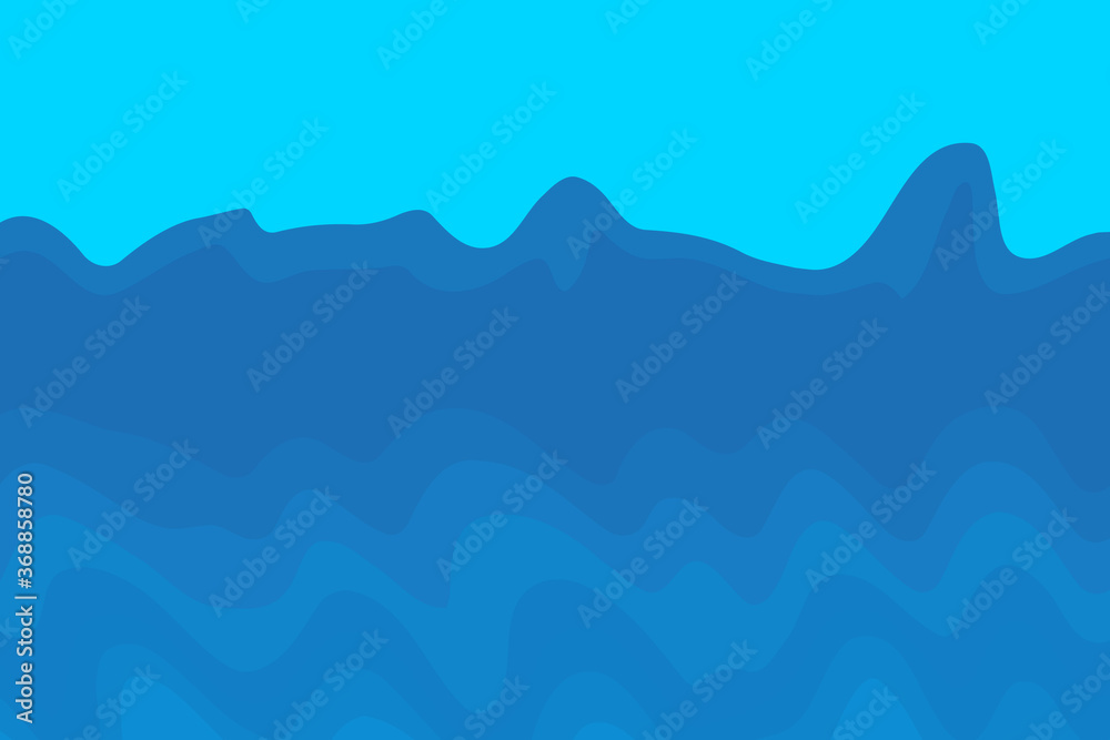 Abstract Wavy Vector Illustration on Blue Background