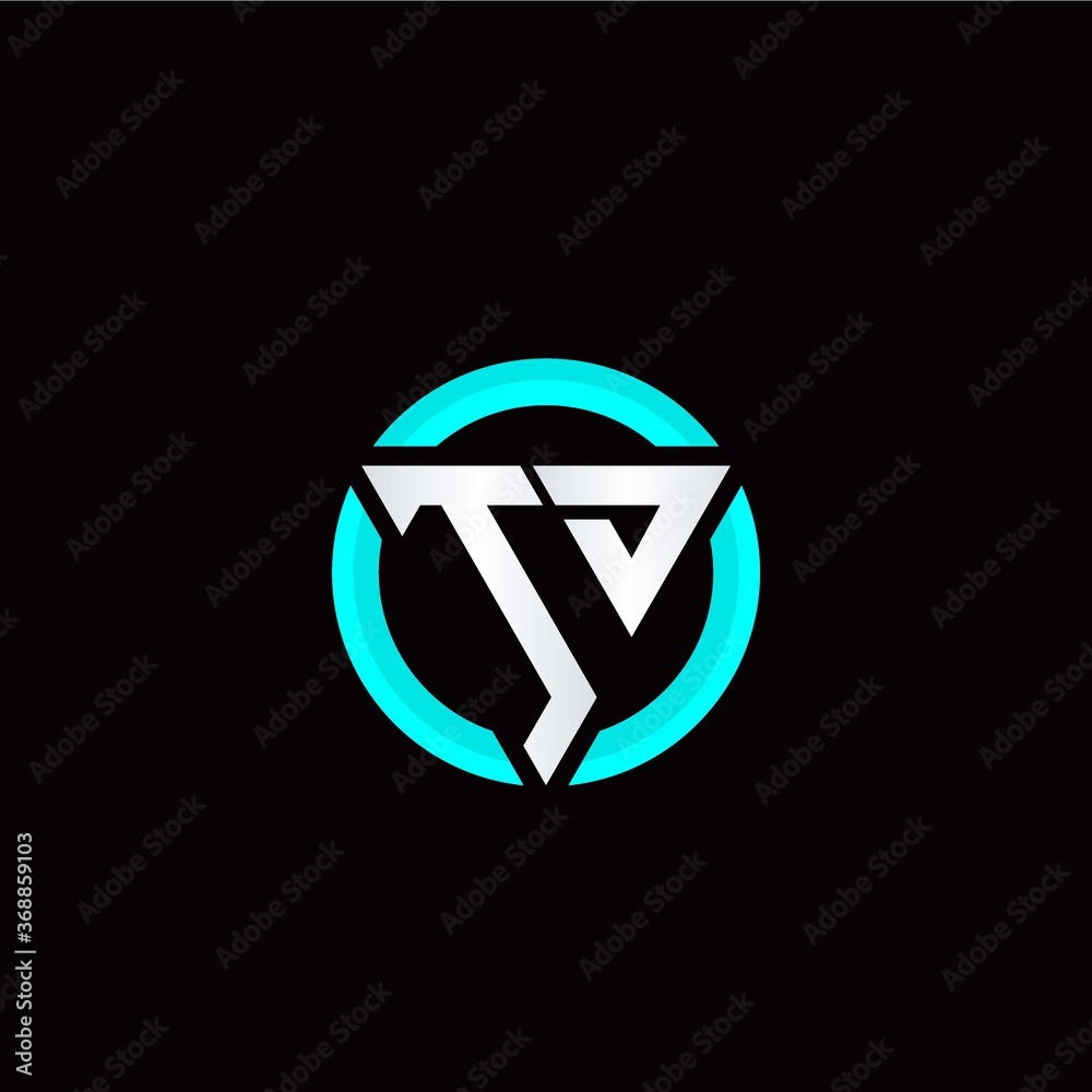 T D initial logo modern triangle with circle T D initial logo modern triangle with circle