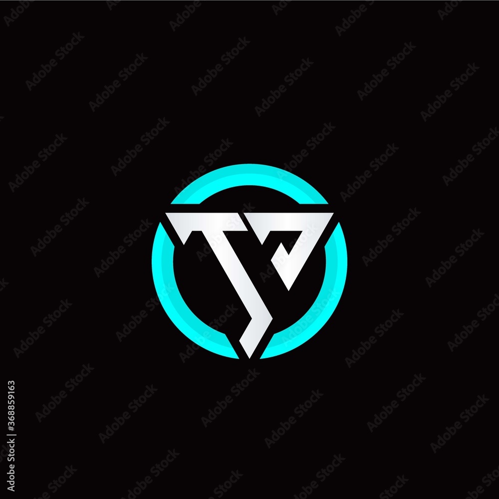 T J initial logo modern triangle with circle T J initial logo modern triangle with circle