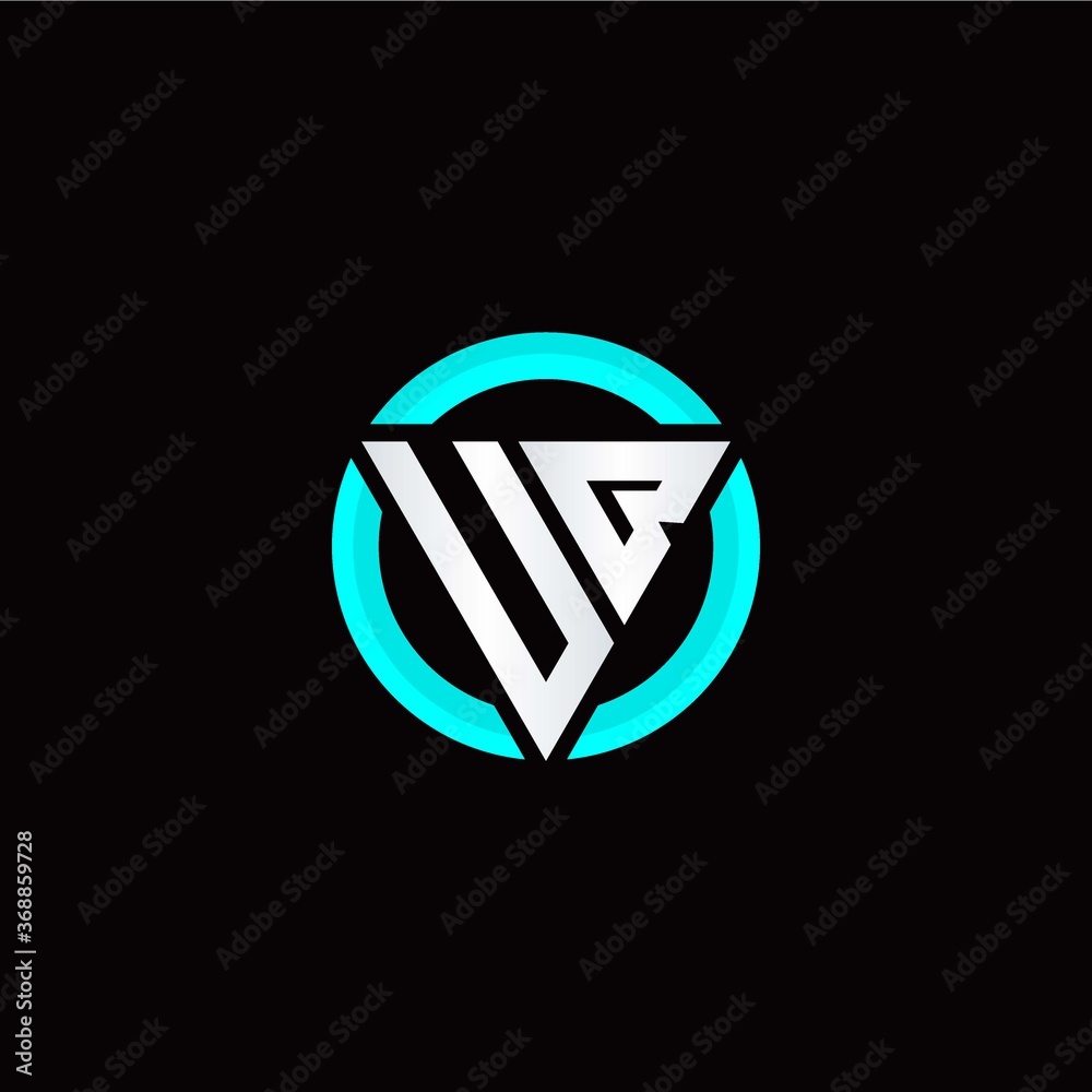 U B initial logo modern triangle with circle U B initial logo modern triangle with circle