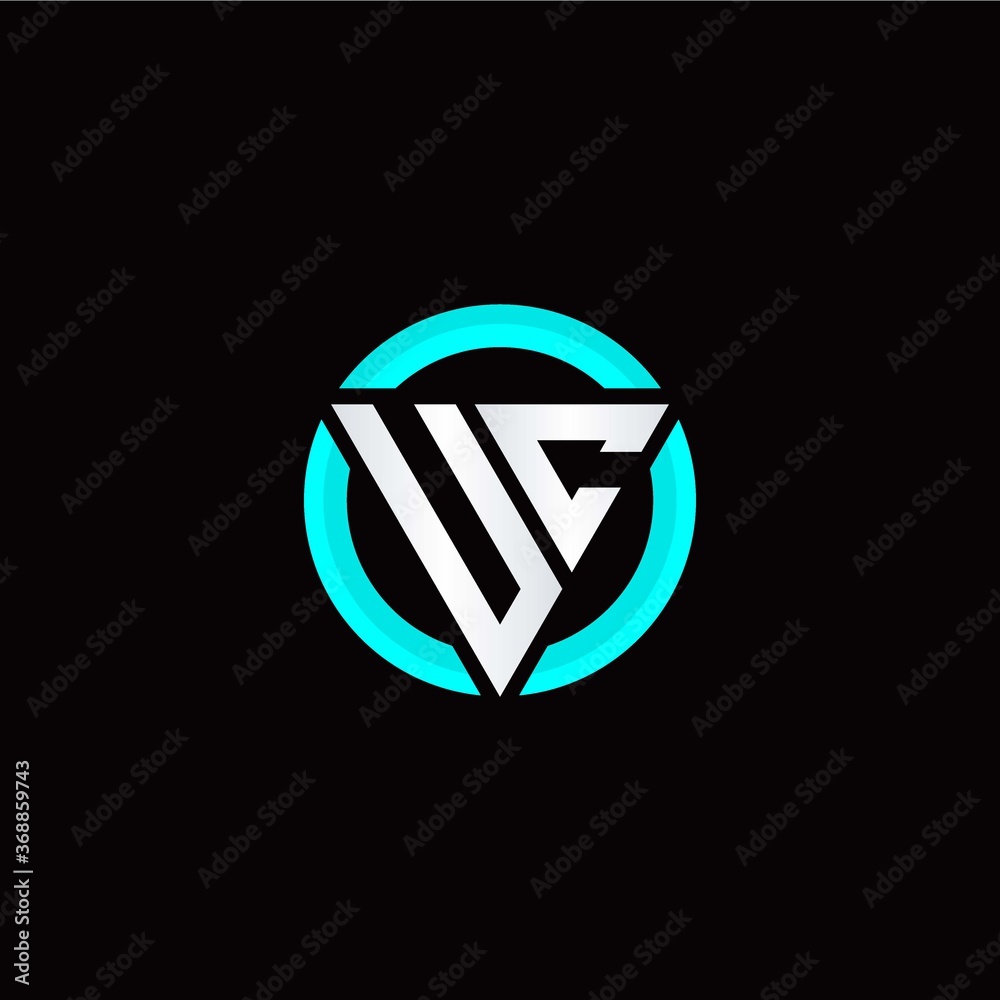 U C initial logo modern triangle with circle U C initial logo modern triangle with circle