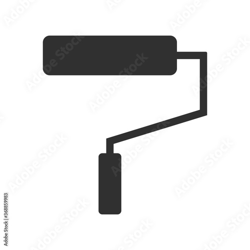 Paint roller symbol icon isolated on white background. Vector illustration.