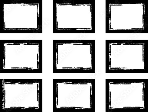 Wallpaper Mural Vector Frames. rectangles for image. distress texture . Grunge Black borders isolated on the background . Dirt effect . geometric shapes for your design Torontodigital.ca