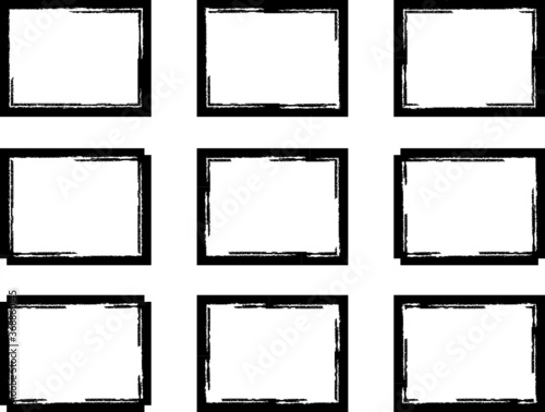 Wallpaper Mural Vector Frames. rectangles for image. distress texture . Grunge Black borders isolated on the background . Dirt effect . geometric shapes for your design Torontodigital.ca
