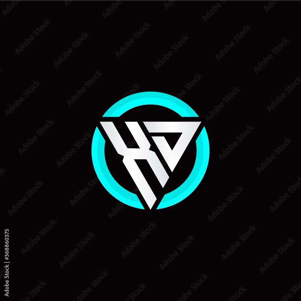 X D initial logo modern triangle with circle X D initial logo modern triangle with circle