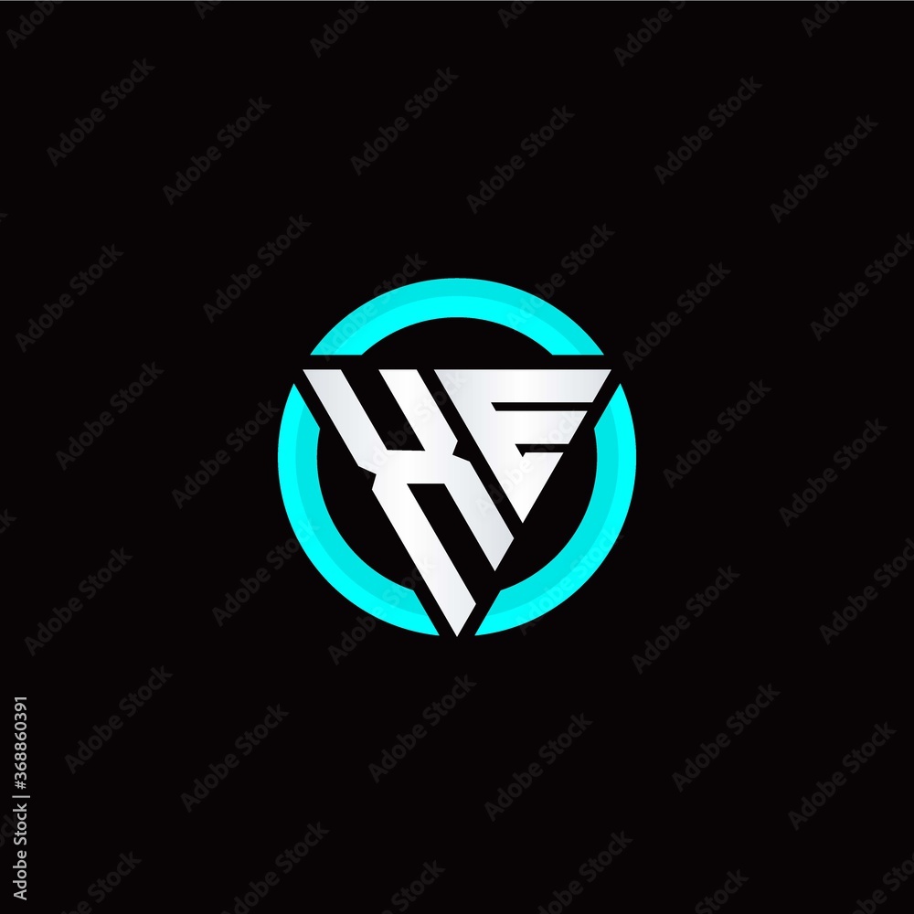 X E initial logo modern triangle with circle X E initial logo modern triangle with circle