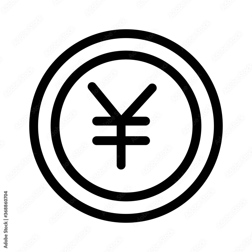 Obraz premium Japanese yen symbol. Chinese yuan icon in line design style.