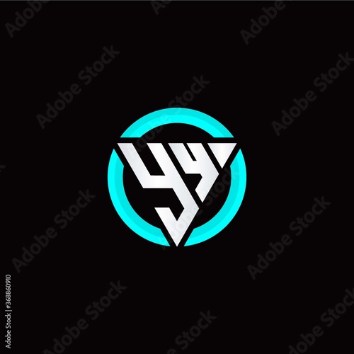 Y Y initial logo modern triangle with circle