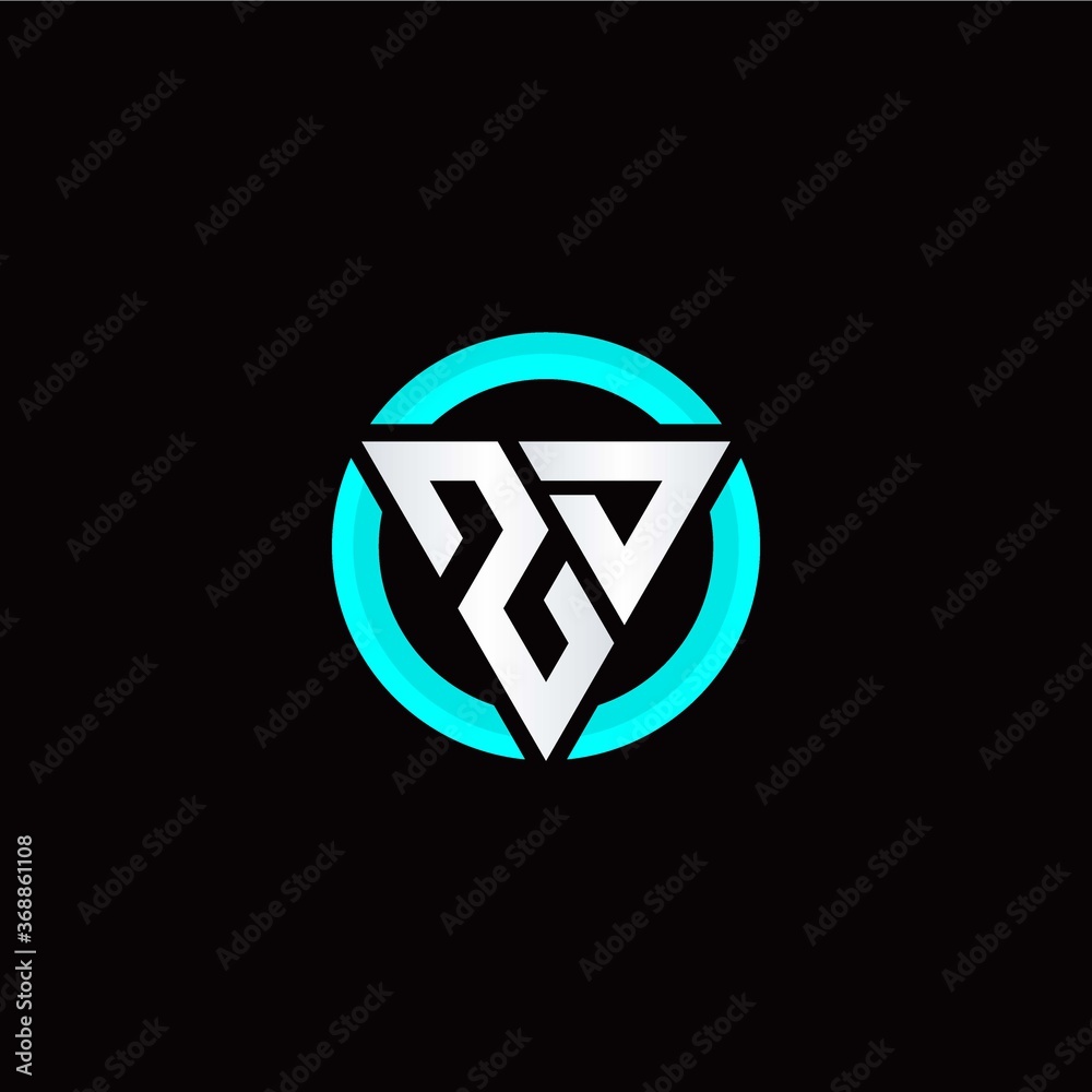 Z D initial logo modern triangle with circle Z D initial logo modern triangle with circle