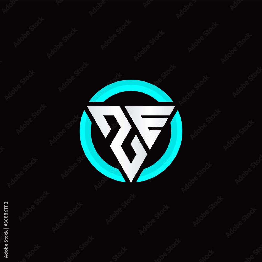 Z E initial logo modern triangle with circle Z E initial logo modern triangle with circle