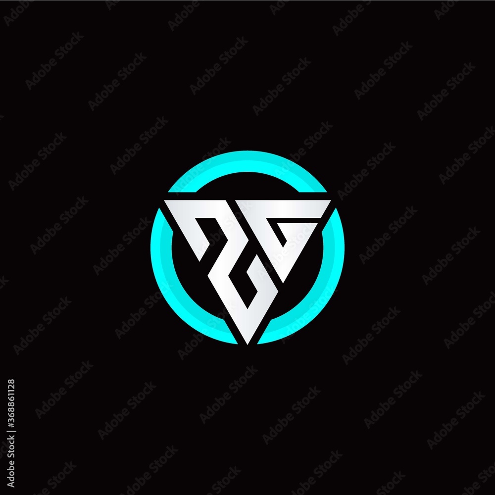 Z G initial logo modern triangle with circle Z G initial logo modern triangle with circle
