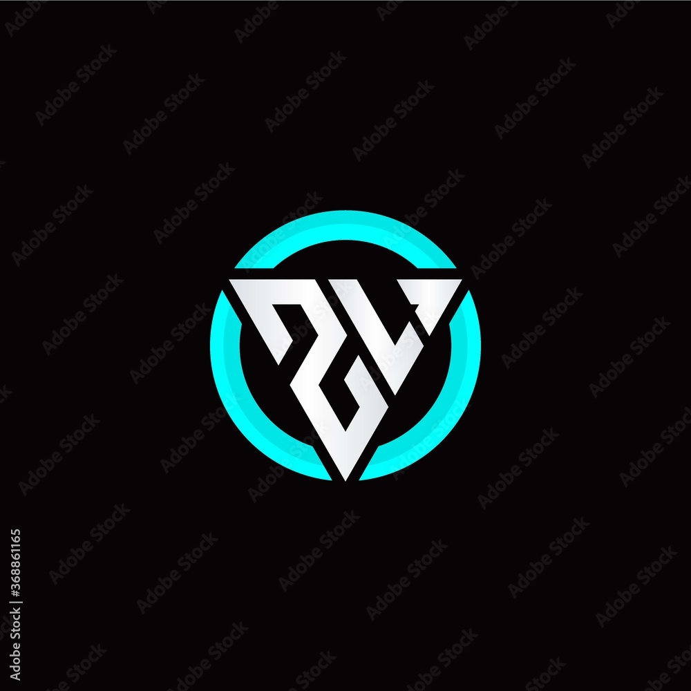 Z L initial logo modern triangle with circle Z L initial logo modern triangle with circle