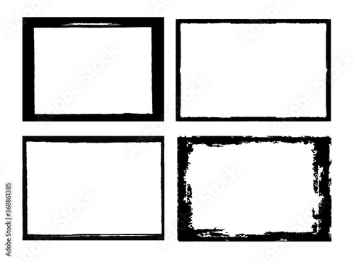 Wallpaper Mural Vector Frames. rectangles for image. distress texture . Grunge Black borders isolated on the background . Dirt effect . geometric shapes for your design Torontodigital.ca