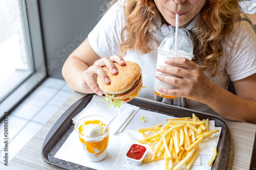Junk food.  Close up. Top view.