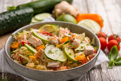 mixed vegetables couscous with chicken
