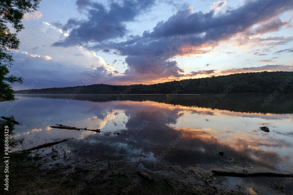 sunset on the lake