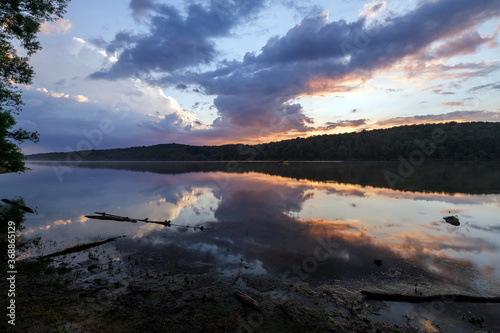 sunset on the lake