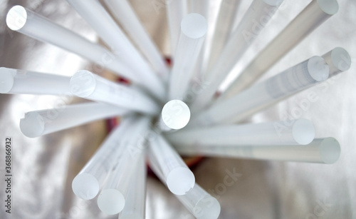 Silicone hot glue for creativity, selective focus.