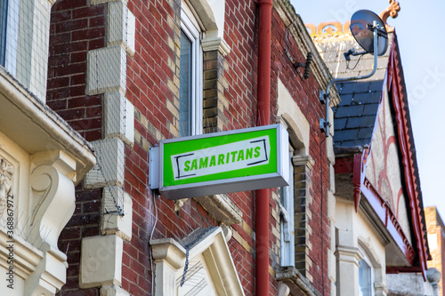 The sign outside a Samaritans location, a major lifeline in suicide prevention photo