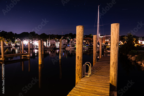 Mystic Connecticut at night photo