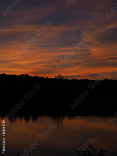 dramatic summer sunset over Potomac River