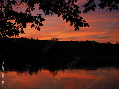 dramatic summer sunset over Potomac River