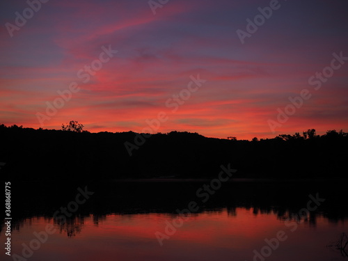 dramatic summer sunset over Potomac River