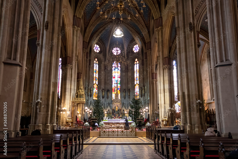 Zagreb / Croatia - December 31 / 2020: Internal view of the cathedral of Zagreb